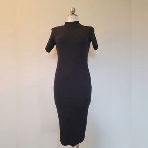 Ribbed Mock Neck Midi Dress